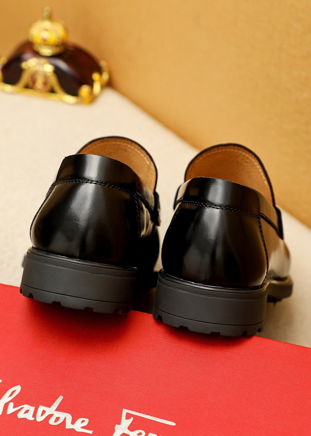 Ferragamo Black Bit Loafers