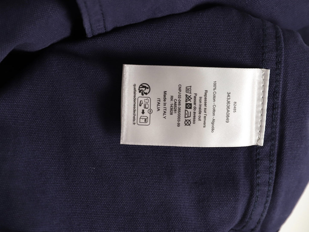Dior CD Embroidered Zip-Up Hooded Jacket - Navy
